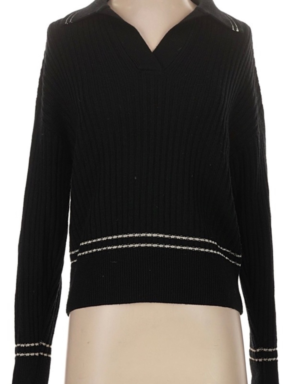 Rag & bone 100% merino wool black sweater, size medium